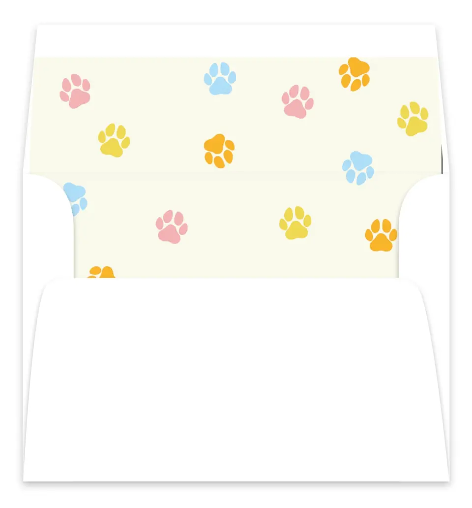 This is a Envelope Liners for 5 x 7 Card Envelope Liners for 5 x 7 Christmas Card called Paws and Peace printed in full color