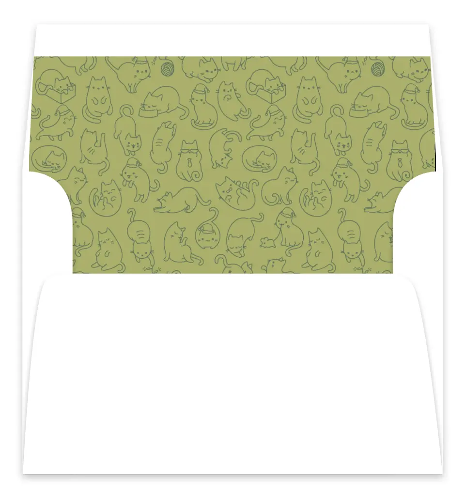 This is a Envelope Liners for 5 x 7 Card Envelope Liners for 5 x 7 Christmas Card called Meowy Christmas printed in full color