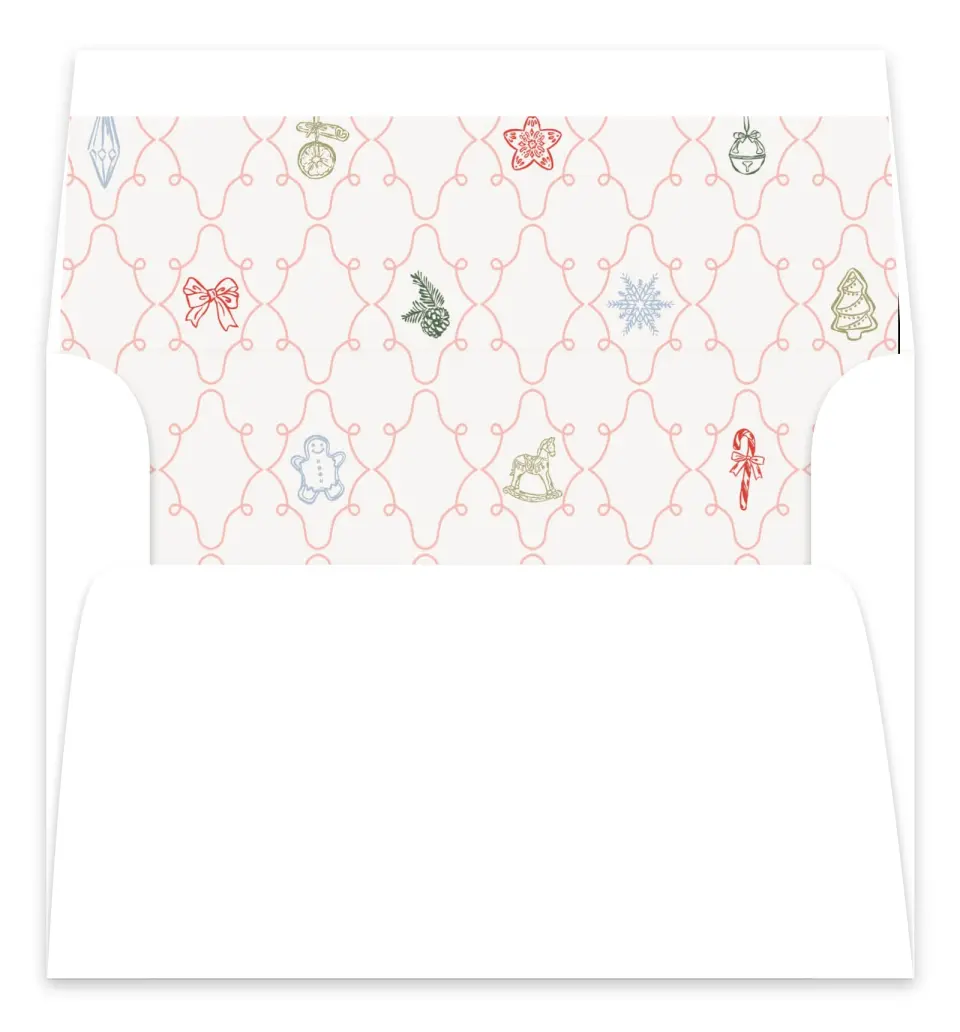 This is a Envelope Liners for 5 x 7 Card Envelope Liners for 5 x 7 Christmas Card called Festive & Merry printed in full color