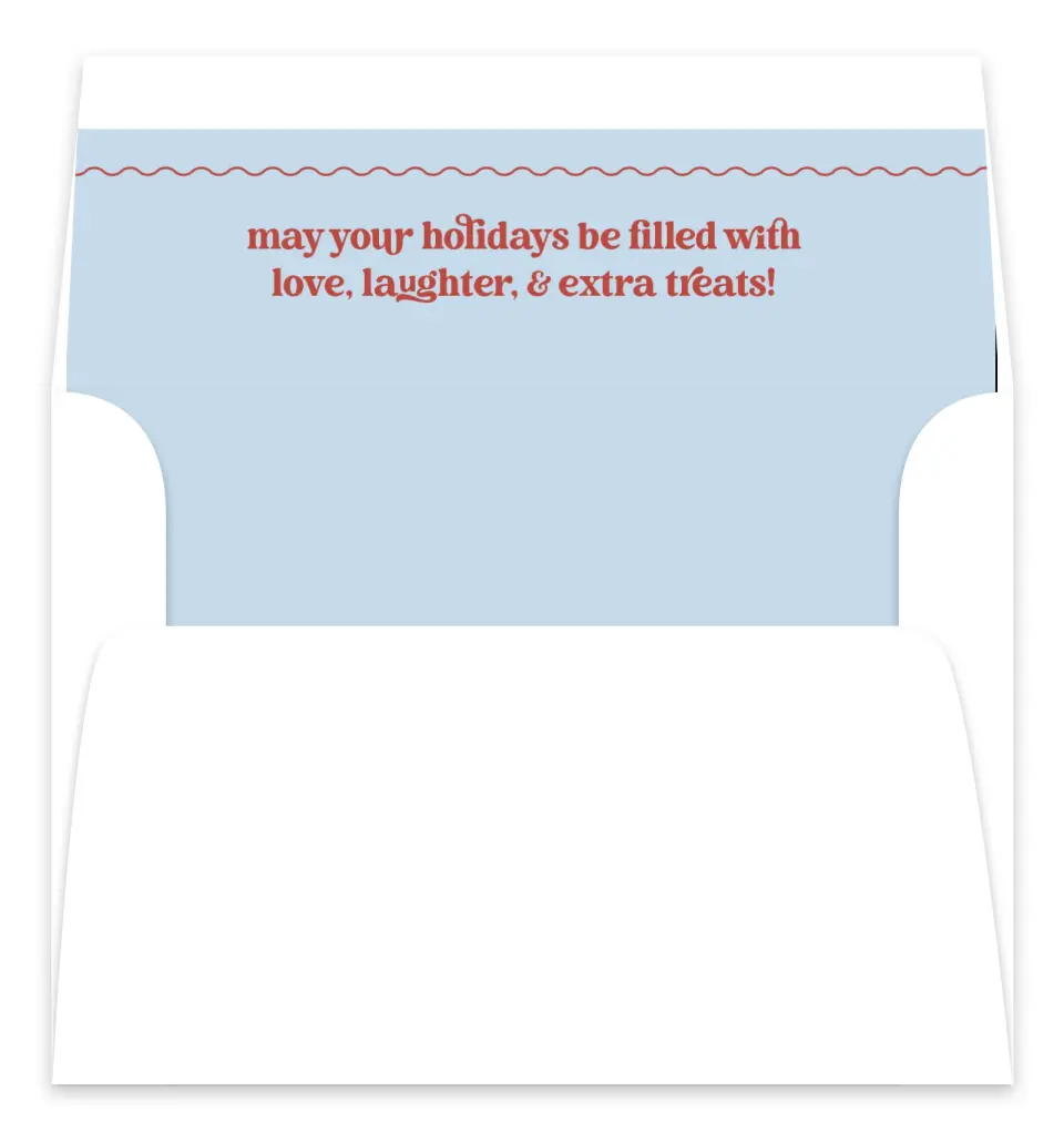 This is a Envelope Liners for 5 x 7 Card Envelope Liners for 5 x 7 Christmas Card called Playful Pet printed in full color