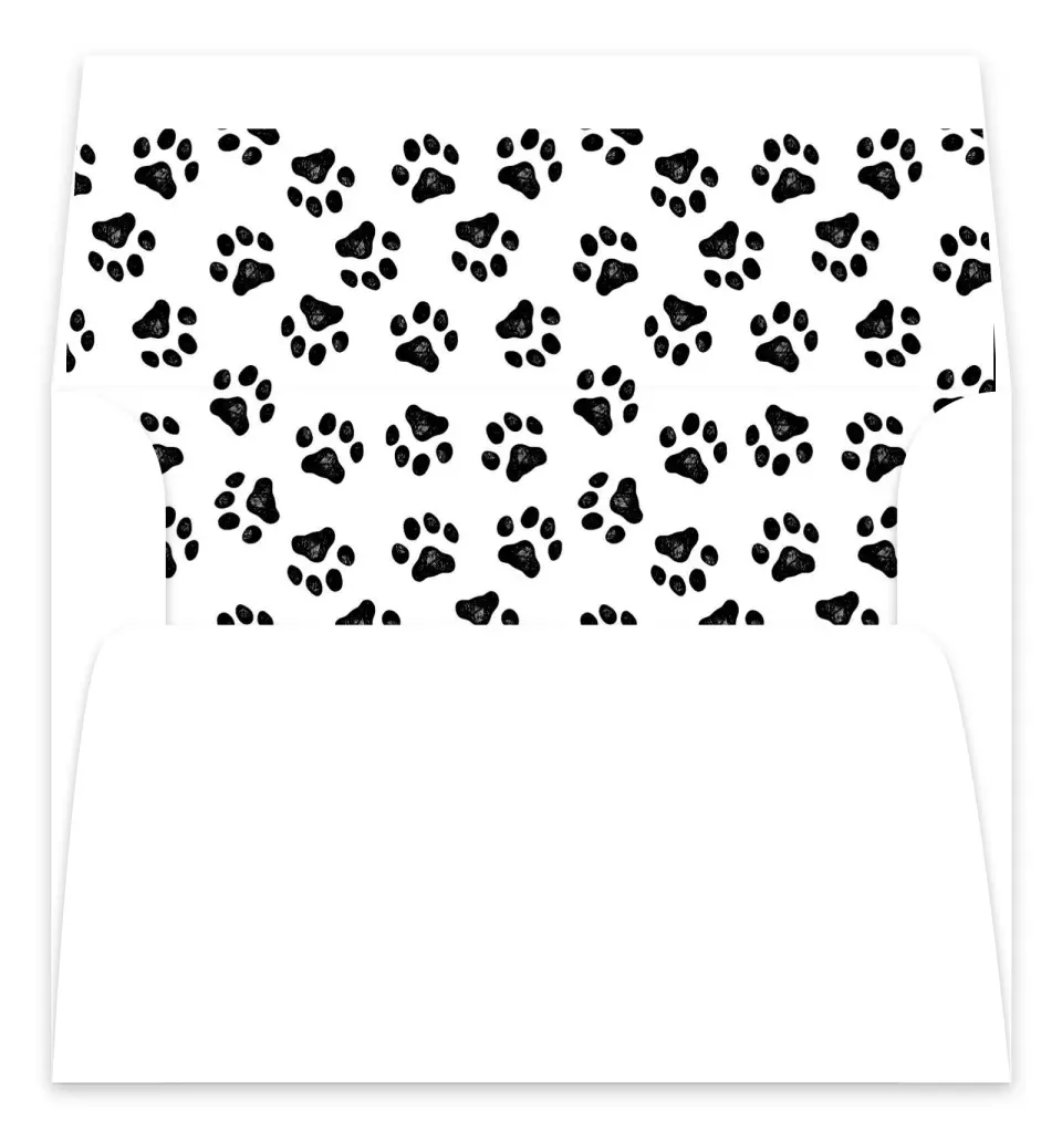 This is a Envelope Liners for 5 x 7 Card Envelope Liners for 5 x 7 Christmas Card called Happy Paws printed in full color