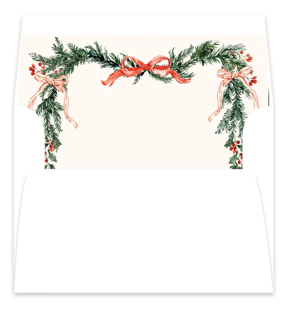 This is a Envelope Liners for 5 x 7 Card Envelope Liners for 5 x 7 Christmas Card called New Mr. & Mrs. printed in full color