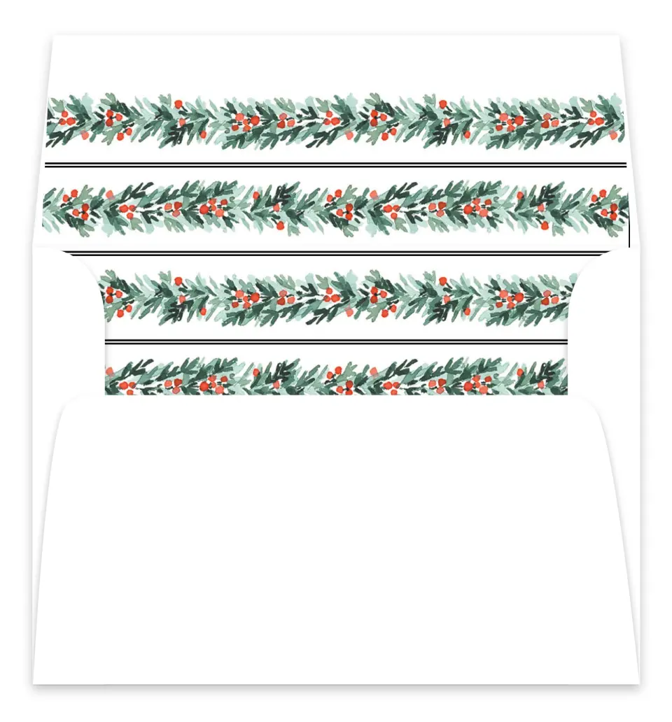 This is a Envelope Liners for 5 x 7 Card Envelope Liners for 5 x 7 Christmas Card called Holiday Baby printed in full color