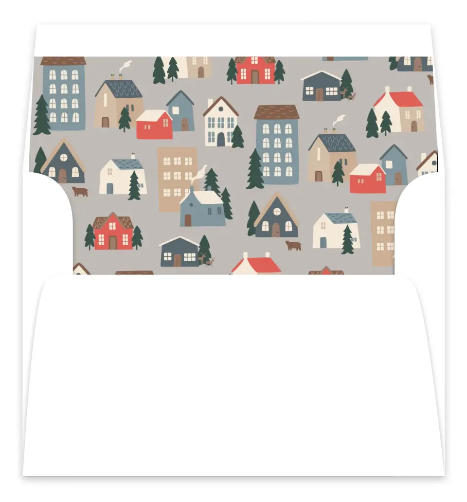 This is a Envelope Liners for 5 x 7 Card Envelope Liners for 5 x 7 Christmas Card called Glorious Homes printed in full color