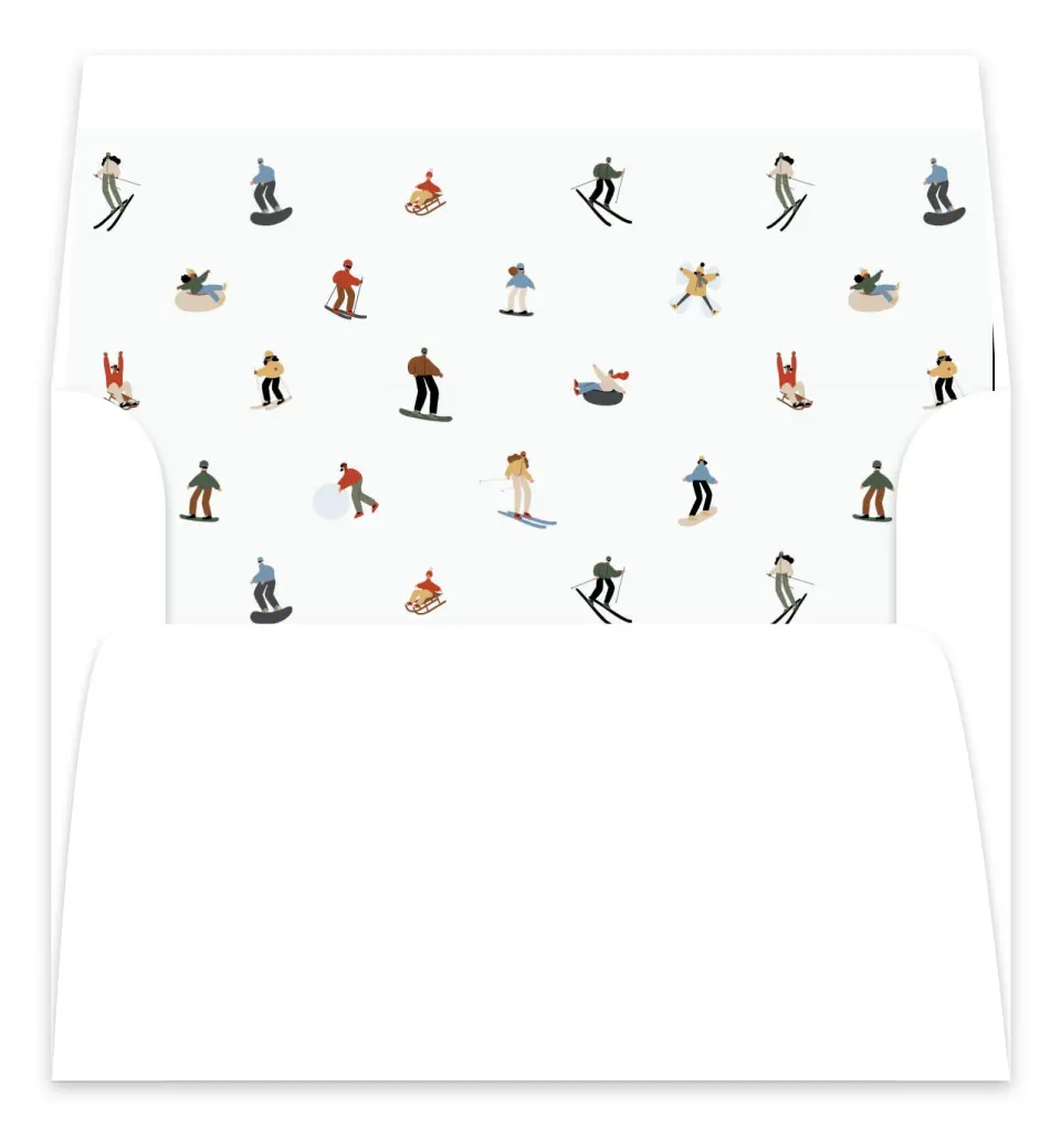 This is a Envelope Liners for 5 x 7 Card Envelope Liners for 5 x 7 Christmas Card called Dashing through the Snow printed in full color
