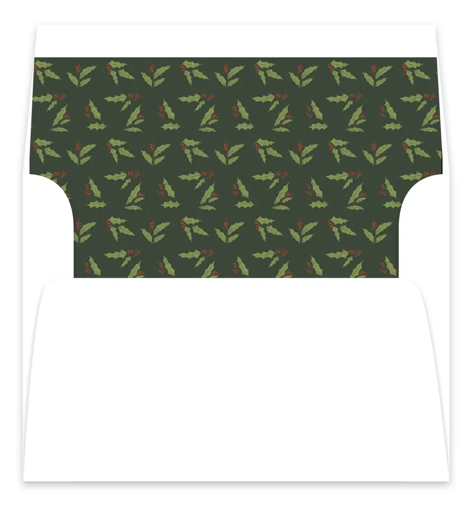 This is a Envelope Liners for 5 x 7 Card Envelope Liners for 5 x 7 Christmas Card called Meowy and Bright printed in full color