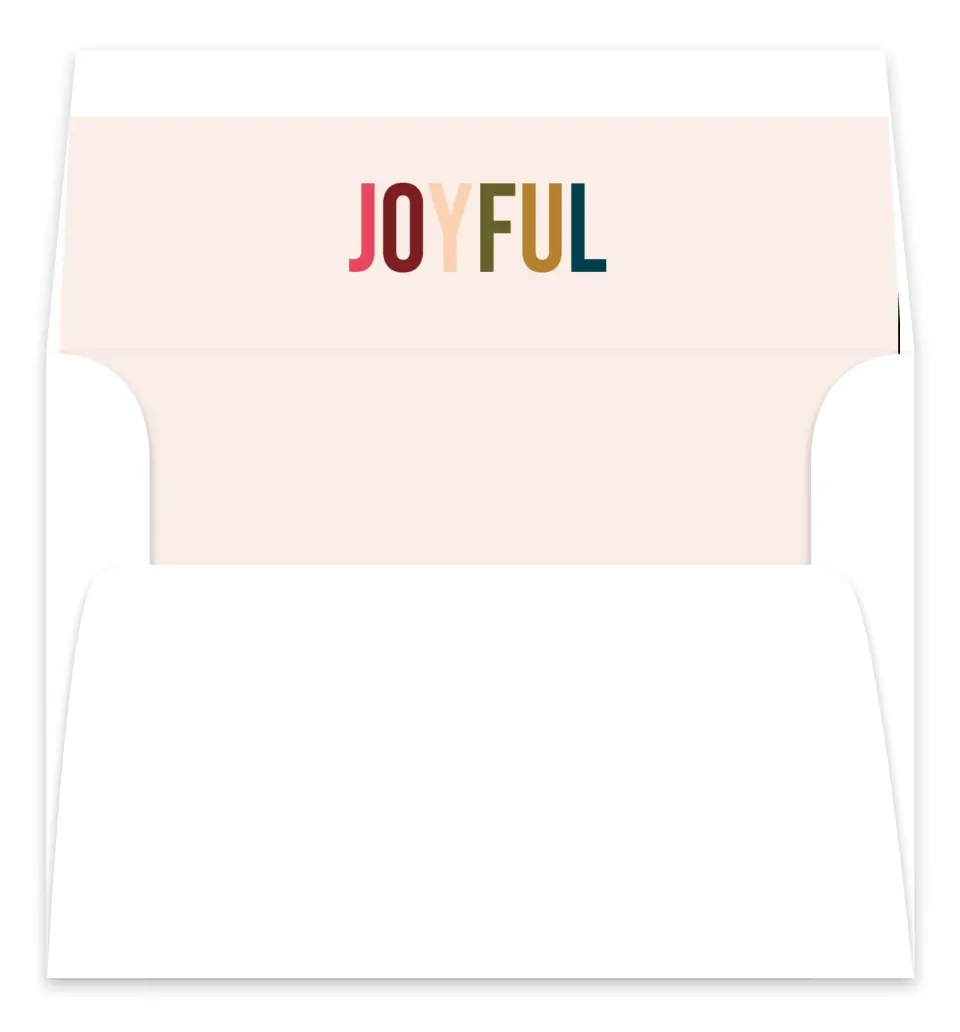 This is a Envelope Liners for 5 x 7 Card Envelope Liners for 5 x 7 Christmas Card called Joful Exchange printed in full color