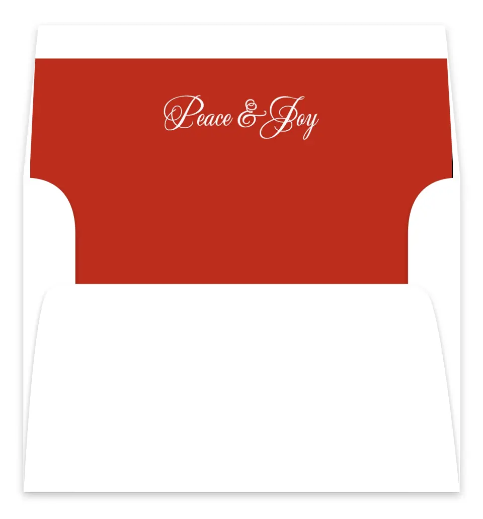 This is a Envelope Liners for 5 x 7 Card Envelope Liners for 5 x 7 Christmas Card called Framed Joy printed in full color