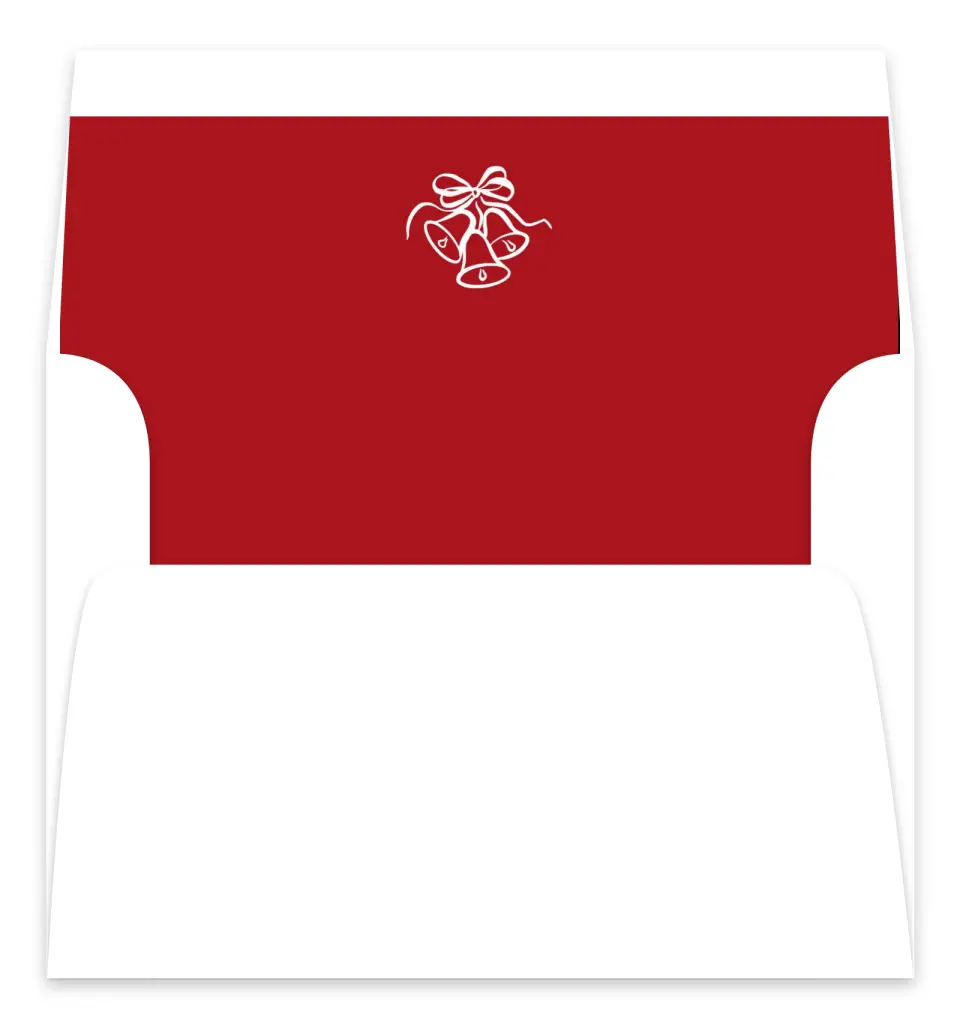 This is a Envelope Liners for 5 x 7 Card Envelope Liners for 5 x 7 Christmas Card called Merry Bells printed in full color