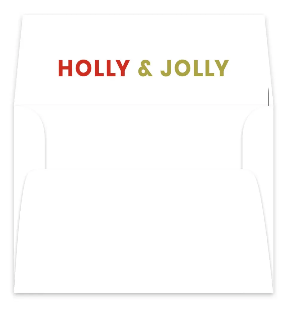 This is a Envelope Liners for 5 x 7 Card Envelope Liners for 5 x 7 Christmas Card called Jolly Joy printed in full color