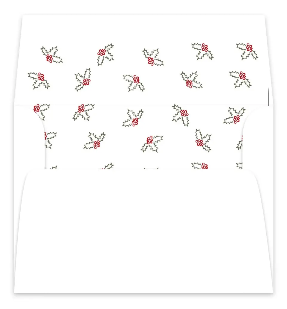 This is a Envelope Liners for 5 x 7 Card Envelope Liners for 5 x 7 Christmas Card called Ivy Hug printed in full color