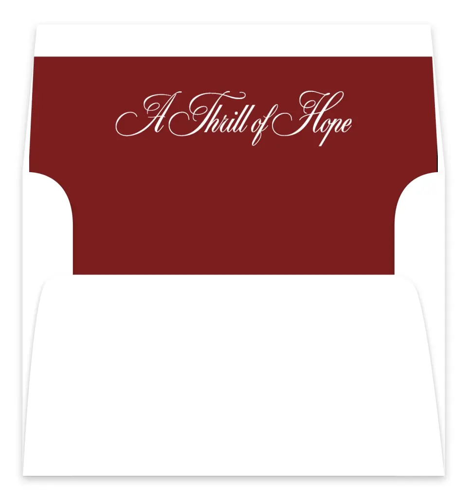 This is a Envelope Liners for 5 x 7 Card Envelope Liners for 5 x 7 Christmas Card called A Thrill of Hope printed in full color