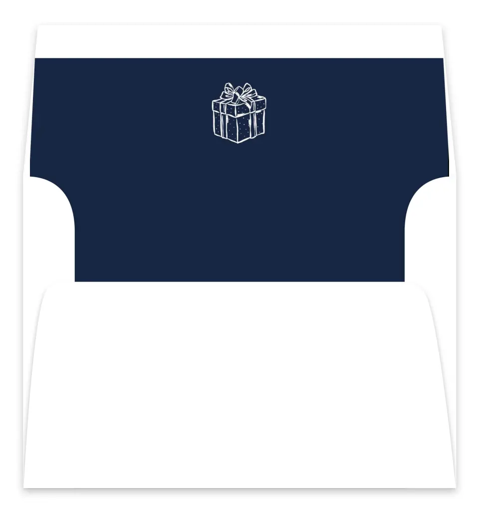 This is a Envelope Liners for 5 x 7 Card Envelope Liners for 5 x 7 Christmas Card called New Addition printed in full color