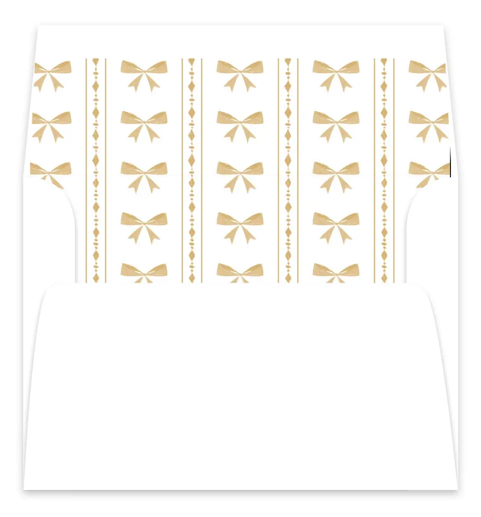 This is a Envelope Liners for 5 x 7 Card Envelope Liners for 5 x 7 Christmas Card called Golden Greetings printed in full color