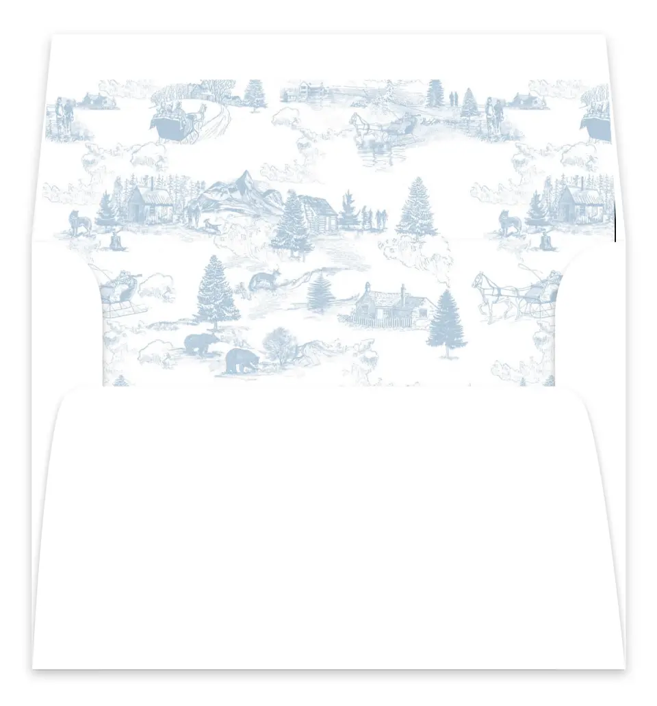 This is a Envelope Liners for 5 x 7 Card Envelope Liners for 5 x 7 Christmas Card called Winter Toile printed in full color