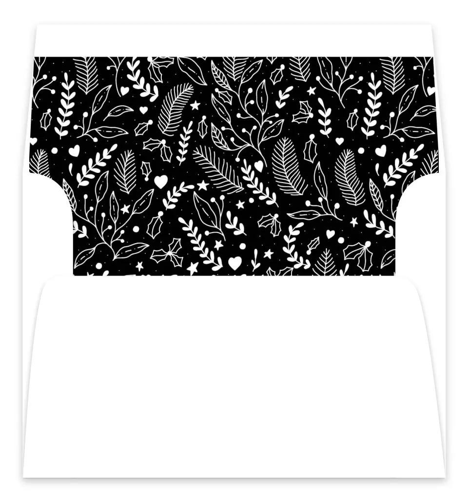 This is a Envelope Liners for 5 x 7 Card Envelope Liners for 5 x 7 Christmas Card called Elegant Wishes printed in full color
