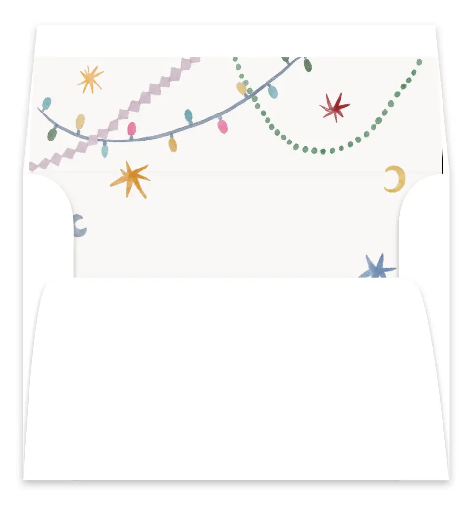 This is a Envelope Liners for 5 x 7 Card Envelope Liners for 5 x 7 Christmas Card called Joy Filled Christmas printed in full color