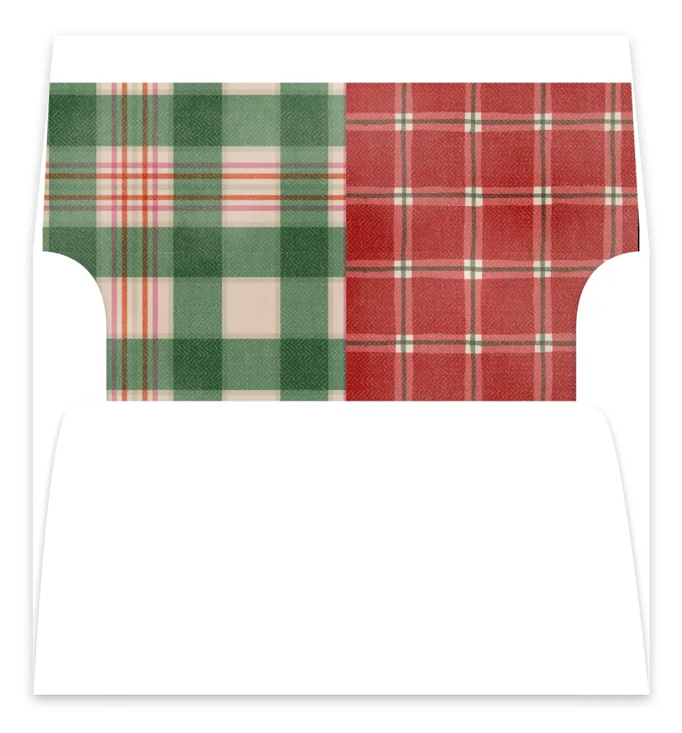 This is a Envelope Liners for 5 x 7 Card Envelope Liners for 5 x 7 Christmas Card called Plaid Pairing printed in full color