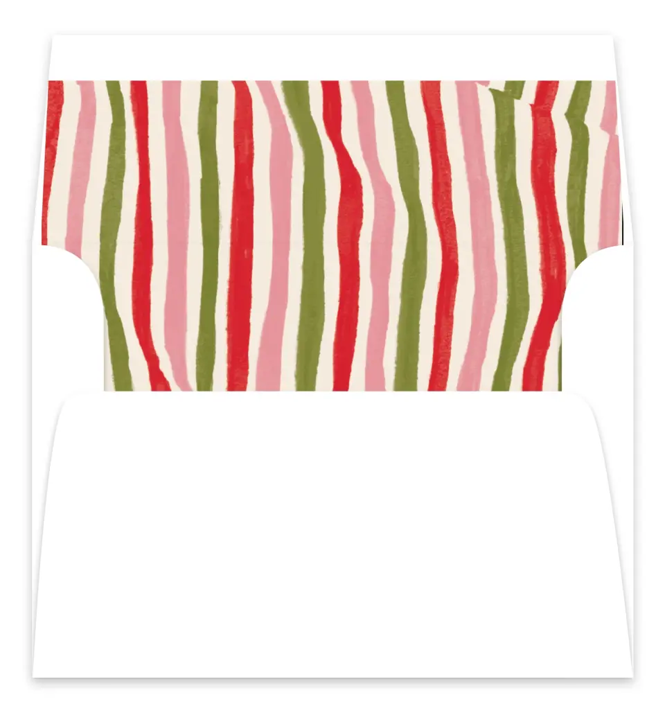 This is a Envelope Liners for 5 x 7 Card Envelope Liners for 5 x 7 Christmas Card called Candy Stripes printed in full color