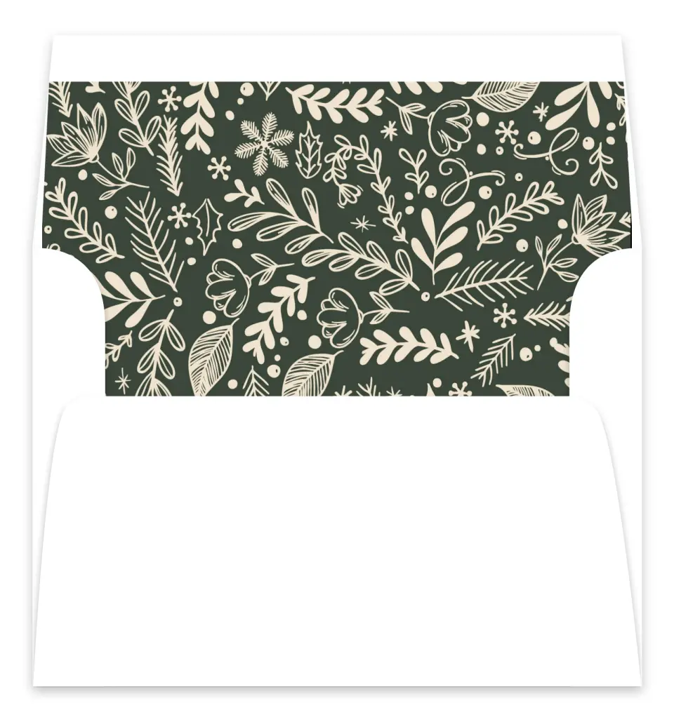 This is a Envelope Liners for 5 x 7 Card Envelope Liners for 5 x 7 Christmas Card called Merry Boughs printed in full color