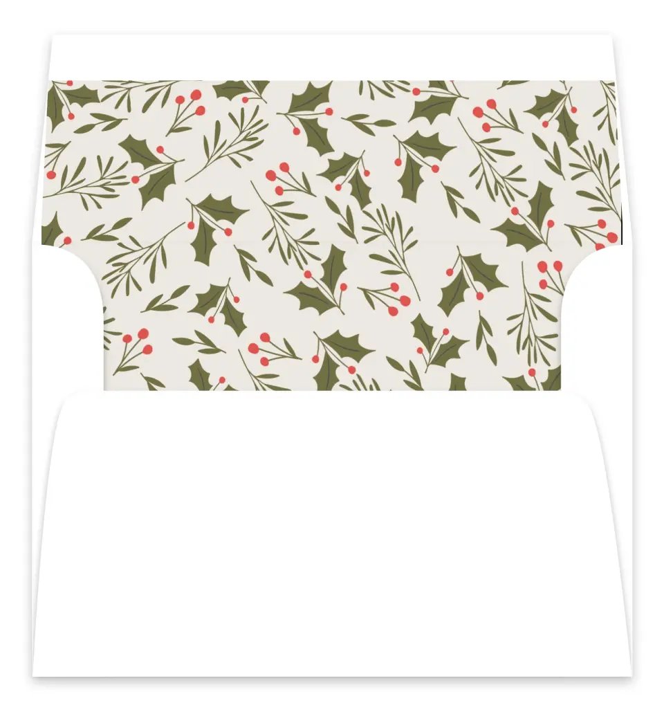 This is a Envelope Liners for 5 x 7 Card Envelope Liners for 5 x 7 Christmas Card called Whimsy Woodland printed in full color