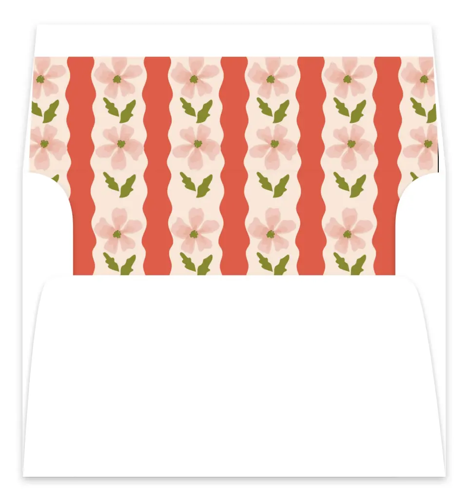 This is a Envelope Liners for 5 x 7 Card Envelope Liners for 5 x 7 Christmas Card called Festive Flora printed in full color