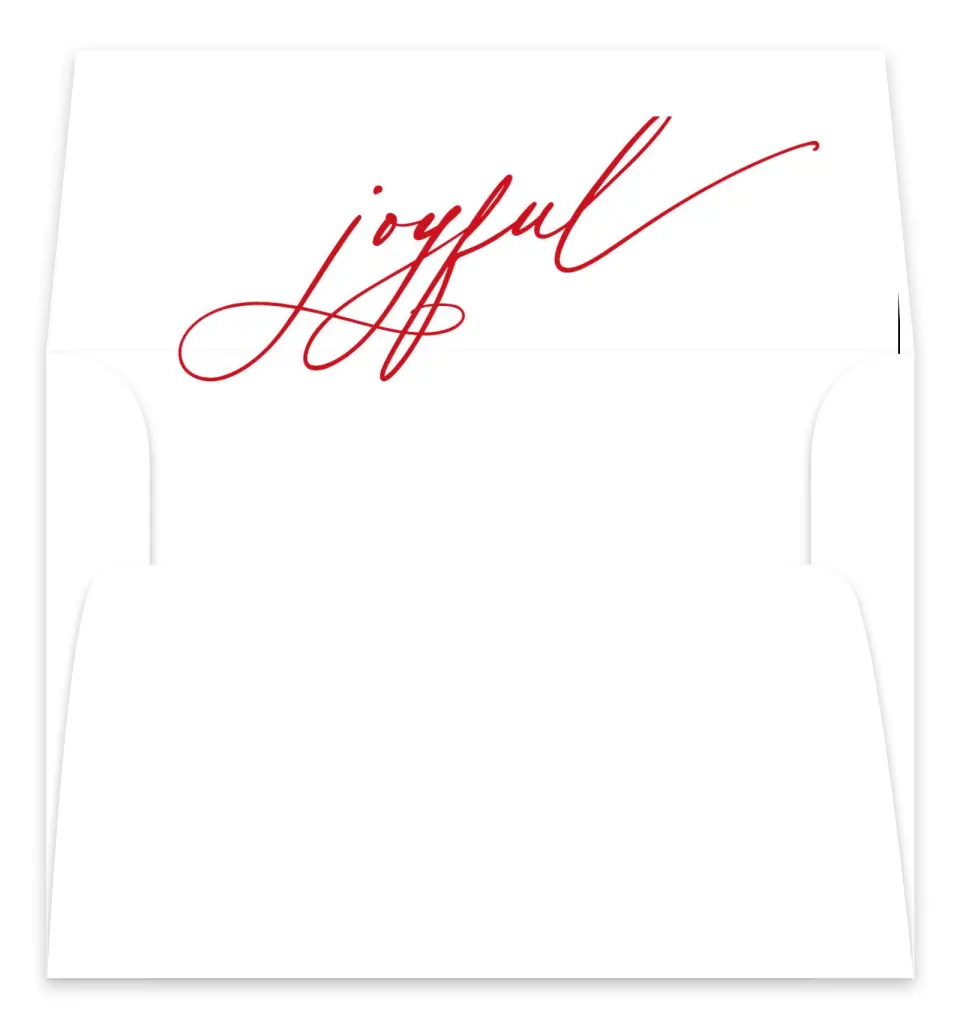 This is a Envelope Liners for 5 x 7 Card Envelope Liners for 5 x 7 Christmas Card called Extra Joyful printed in full color
