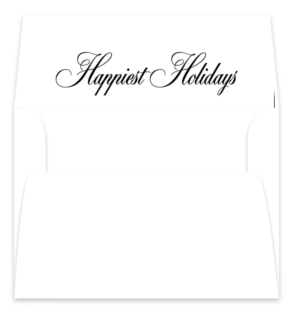 This is a Envelope Liners for 5 x 7 Card Envelope Liners for 5 x 7 Christmas Card called Merriest Wishes printed in full color