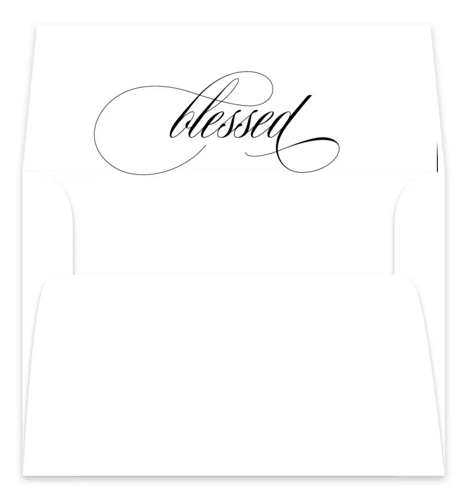 This is a Envelope Liners for 5 x 7 Card Envelope Liners for 5 x 7 Christmas Card called Our Christmas Blessing printed in full color