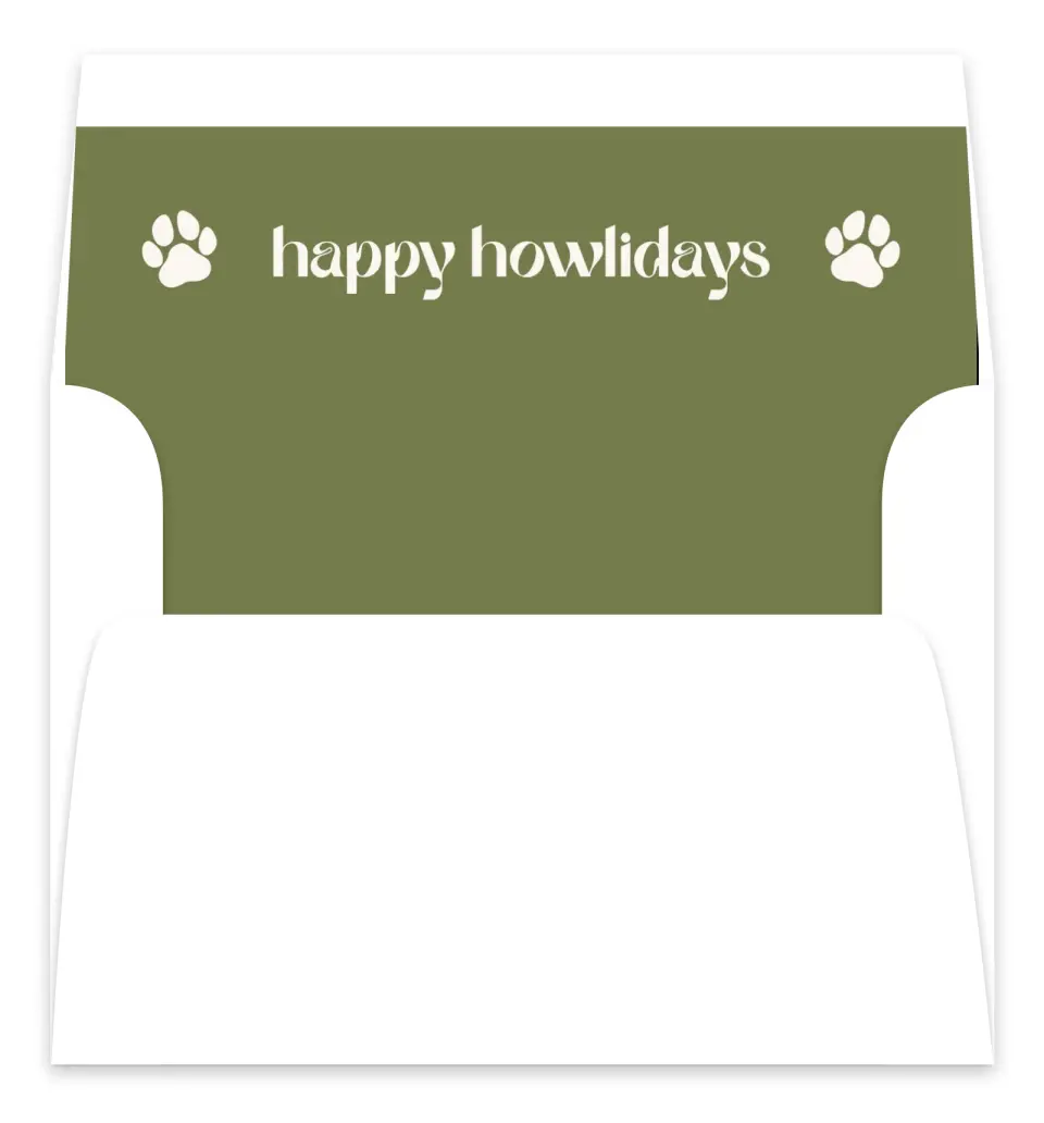 This is a Envelope Liners for 5 x 7 Card Envelope Liners for 5 x 7 Christmas Card called Happy Howlidays printed in full color