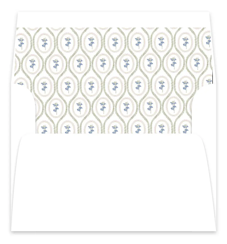 This is a  7.125" x 7" Envelope Liners (ELC) called Scalloped Elegance printed in full color