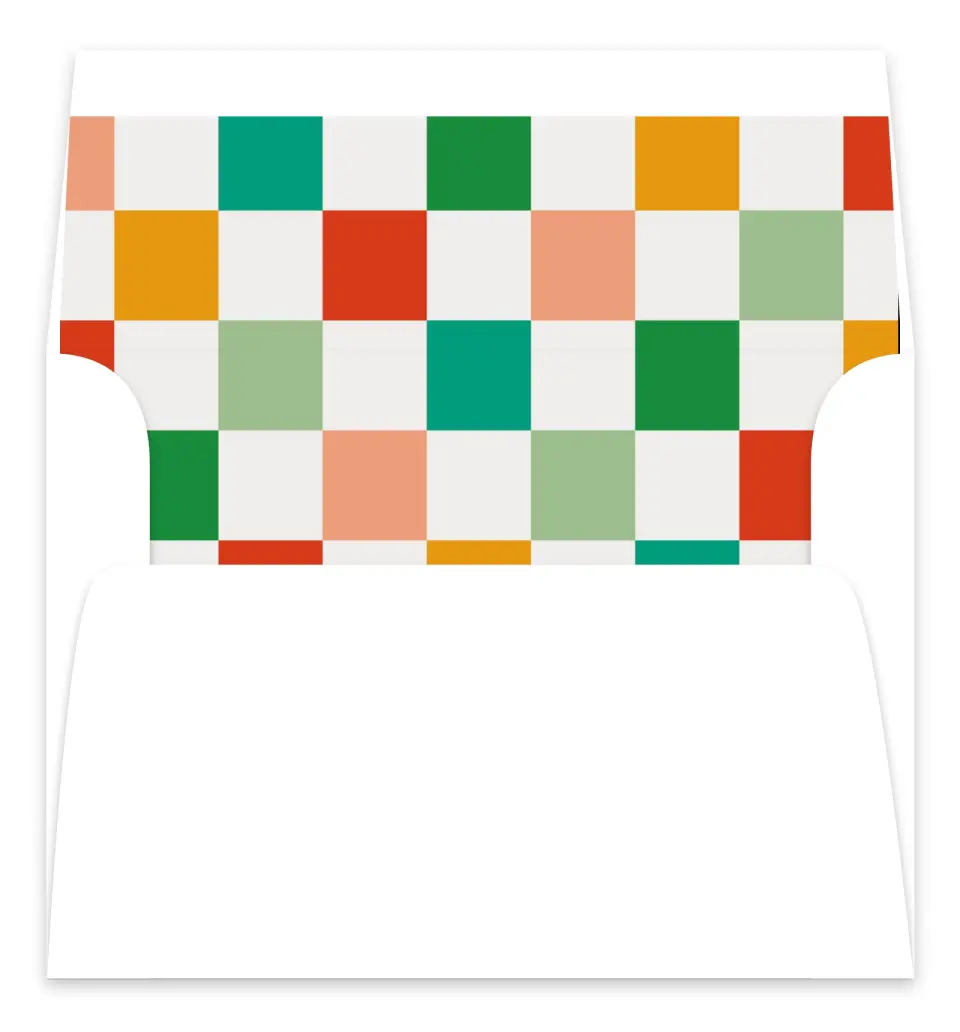 This is a Envelope Liners for 5 x 7 Card Envelope Liners for 5 x 7 Christmas Card called Bold & Bright printed in full color