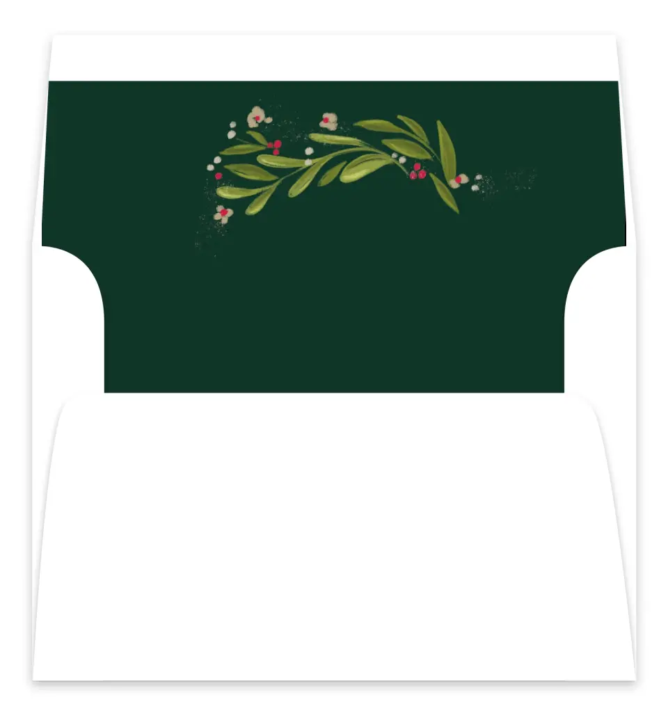 This is a Envelope Liners for 5 x 7 Card Envelope Liners for 5 x 7 Christmas Card called Merry Botanicals printed in full color