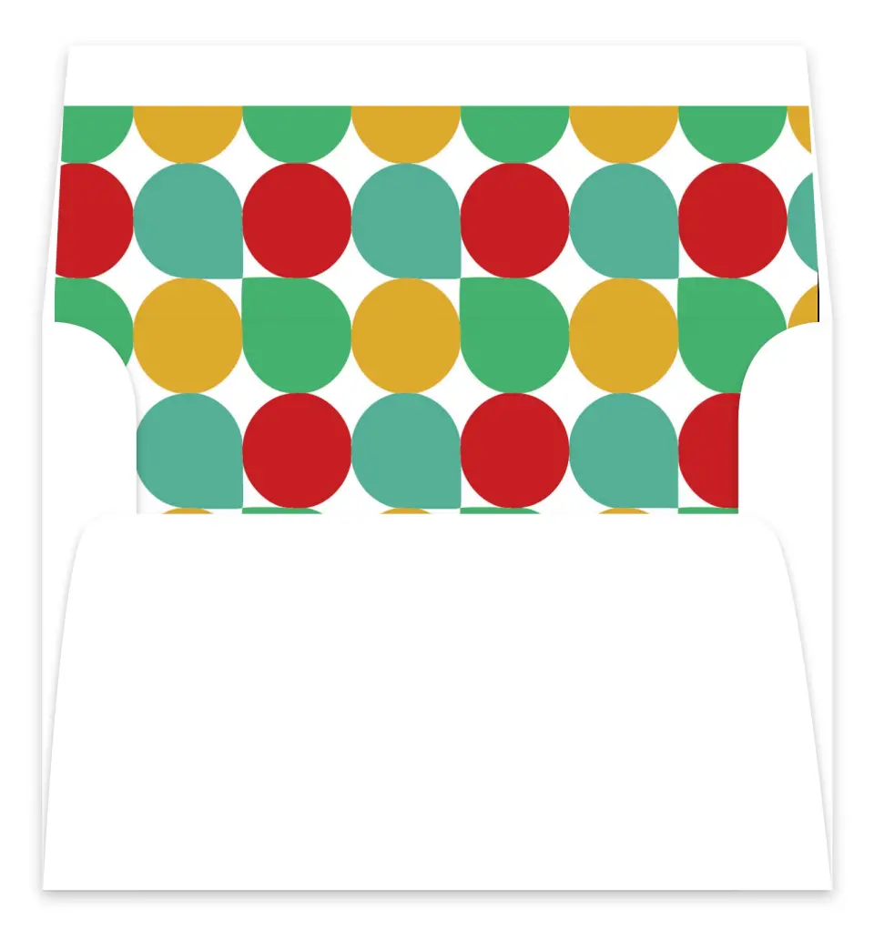 This is a Envelope Liners for 5 x 7 Card Envelope Liners for 5 x 7 Christmas Card called Fa La La Fun printed in full color