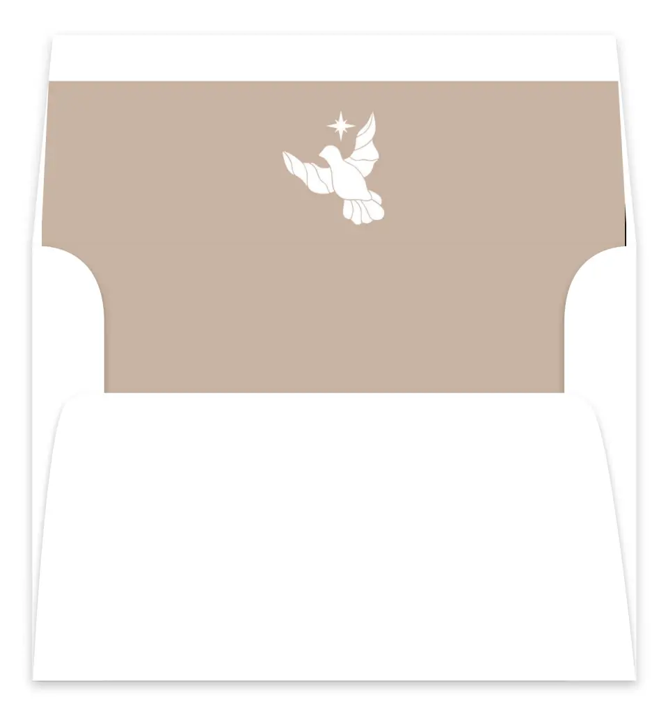 This is a Envelope Liners for 5 x 7 Card Envelope Liners for 5 x 7 Christmas Card called Peace on Earth printed in full color