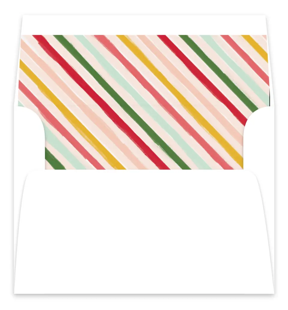 This is a Envelope Liners for 5 x 7 Card Envelope Liners for 5 x 7 Christmas Card called Bright Stripes printed in full color