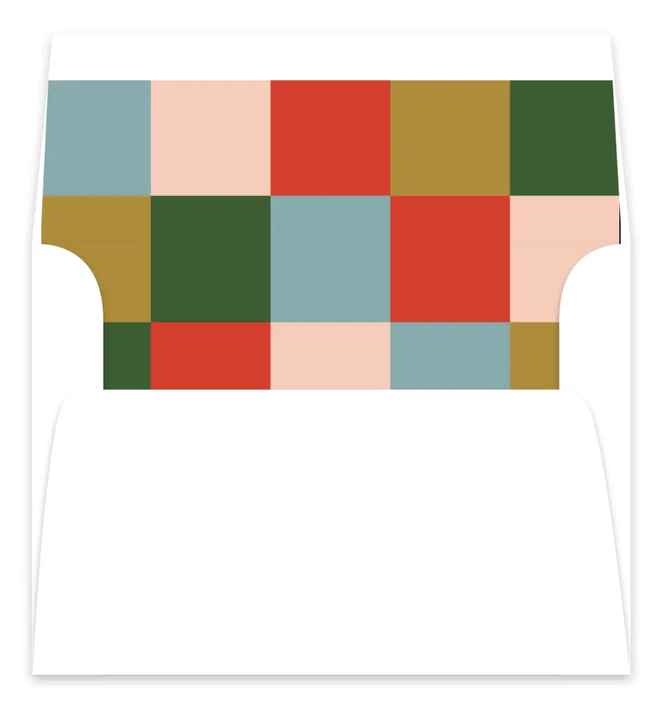 This is a Envelope Liners for 5 x 7 Card Envelope Liners for 5 x 7 Christmas Card called Patchwork Holiday printed in full color