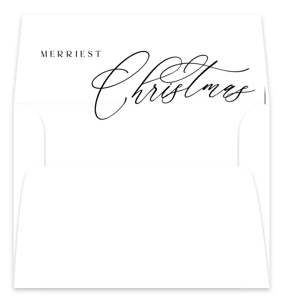 This is a Envelope Liners for 5 x 7 Card Envelope Liners for 5 x 7 Christmas Card called Scripted Christmas printed in full color
