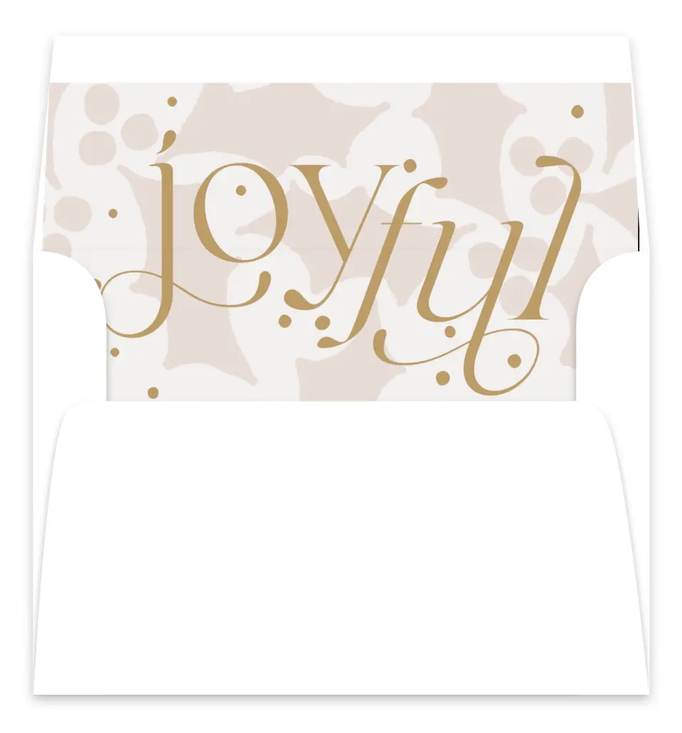 This is a Envelope Liners for 5 x 7 Card Envelope Liners for 5 x 7 Christmas Card called Joyful printed in full color