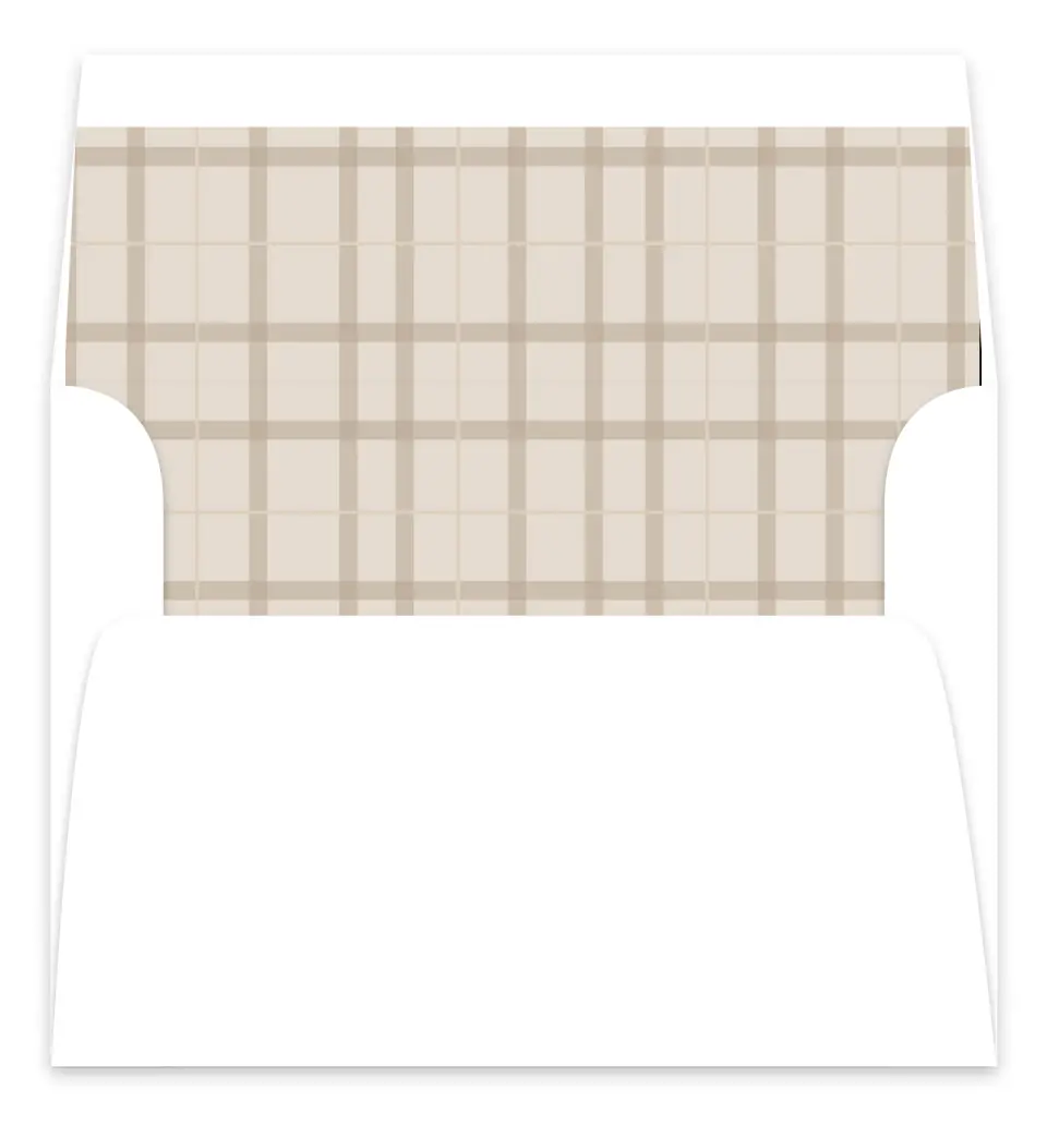 This is a Envelope Liners for 5 x 7 Card Envelope Liners for 5 x 7 Christmas Card called Pretty in Plaid printed in full color
