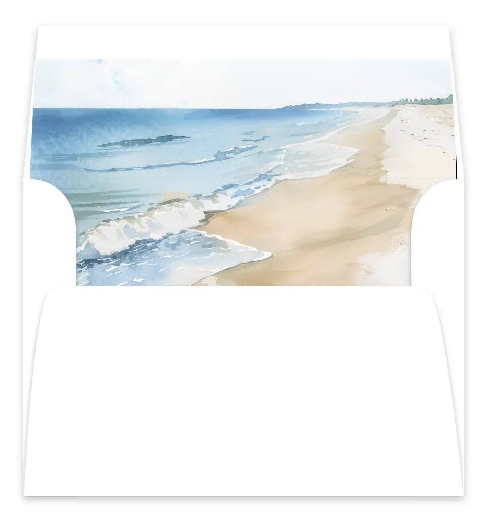 This is a  7.125" x 7" Envelope Liners (ELC) called Seaside Serenade printed in full color