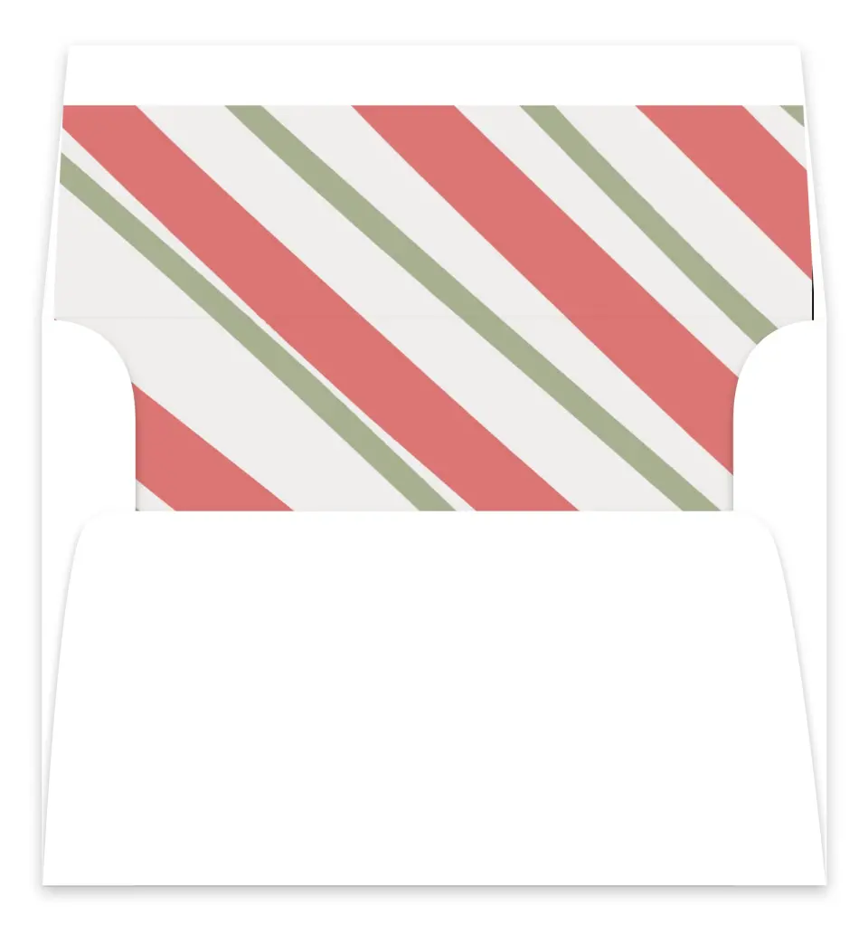 This is a Envelope Liners for 5 x 7 Card Envelope Liners for 5 x 7 Christmas Card called Very Festive Stripes printed in full color