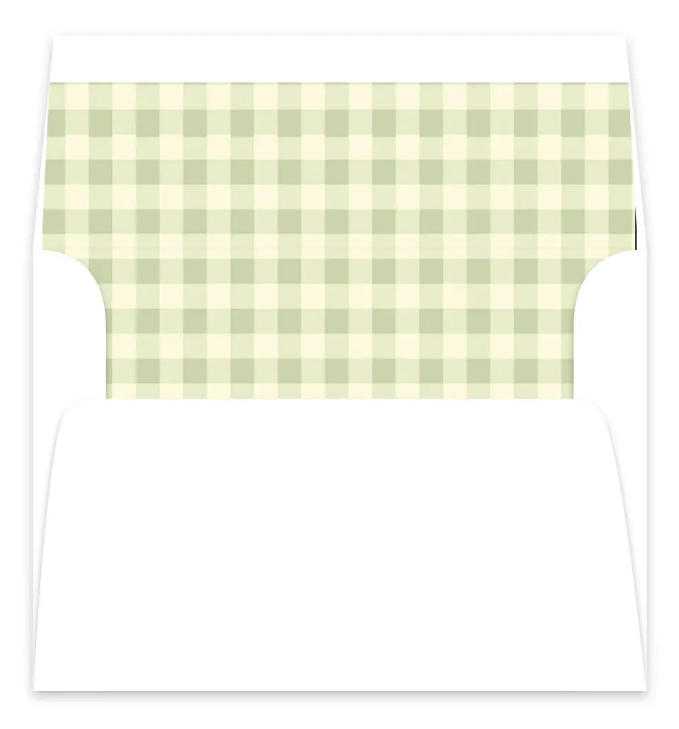 This is a Envelope Liners for 5 x 7 Card Envelope Liners for 5 x 7 Christmas Card called Lime Check printed in full color