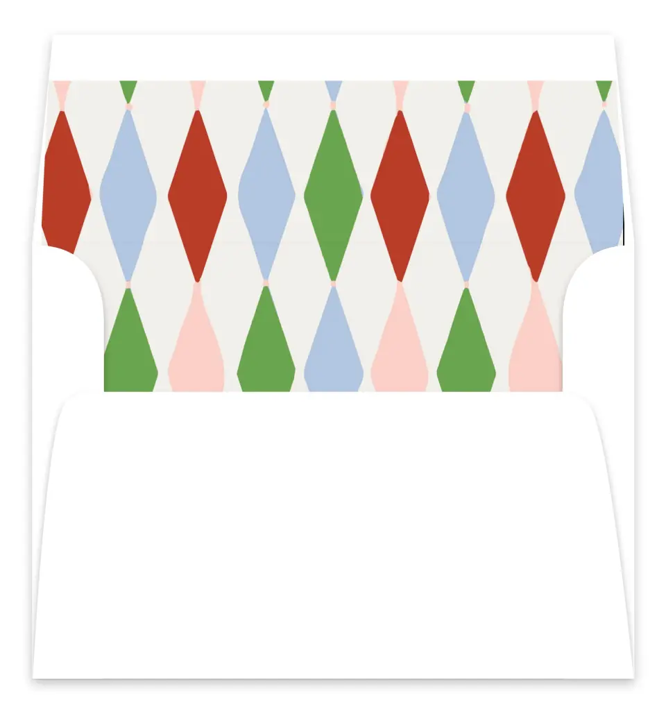 This is a Envelope Liners for 5 x 7 Card Envelope Liners for 5 x 7 Christmas Card called Retro Joy printed in full color