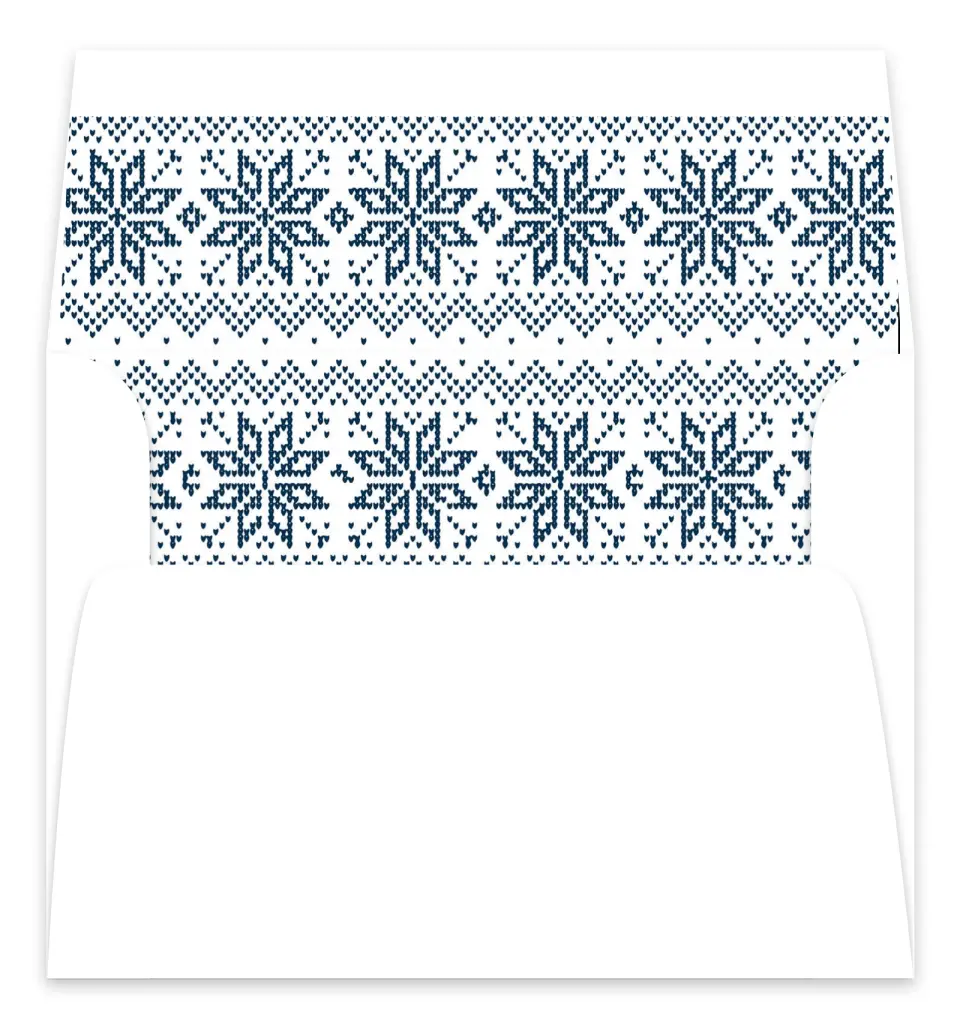 This is a Envelope Liners for 5 x 7 Card Envelope Liners for 5 x 7 Christmas Card called Snowflake Stitches printed in full color