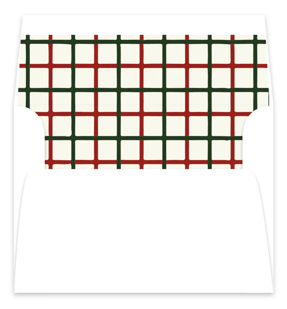 This is a Envelope Liners for 5 x 7 Card Envelope Liners for 5 x 7 Christmas Card called Festive Check printed in full color