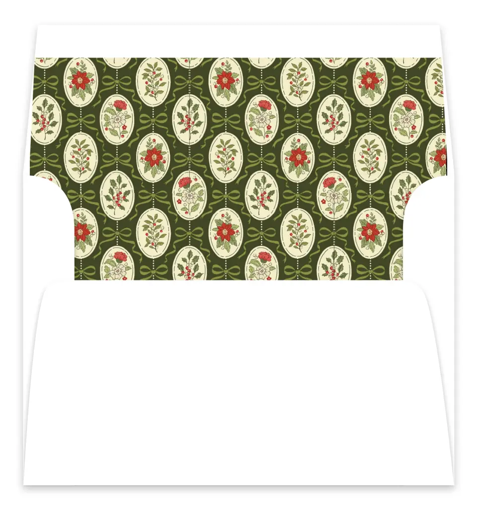 This is a Envelope Liners for 5 x 7 Card Envelope Liners for 5 x 7 Christmas Card called Tied with a Bow printed in full color