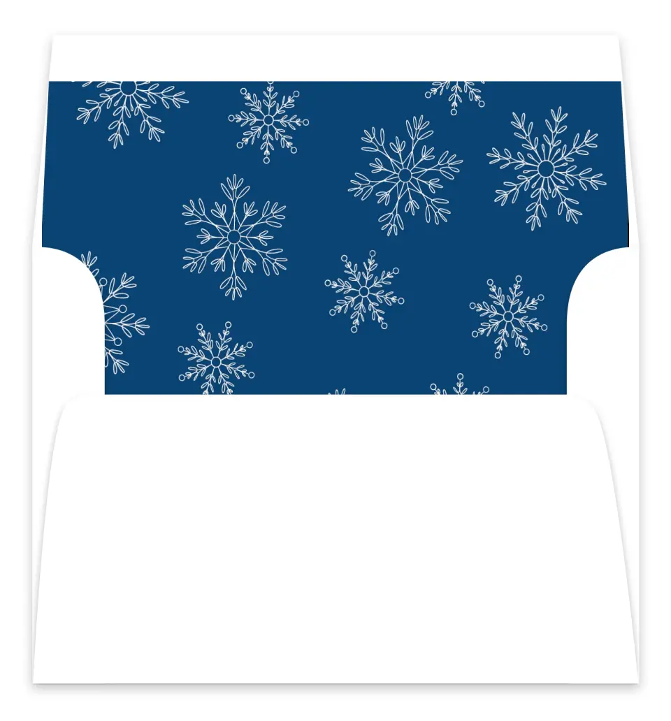 This is a Envelope Liners for 5 x 7 Card Envelope Liners for 5 x 7 Christmas Card called Silent Snowfall printed in full color