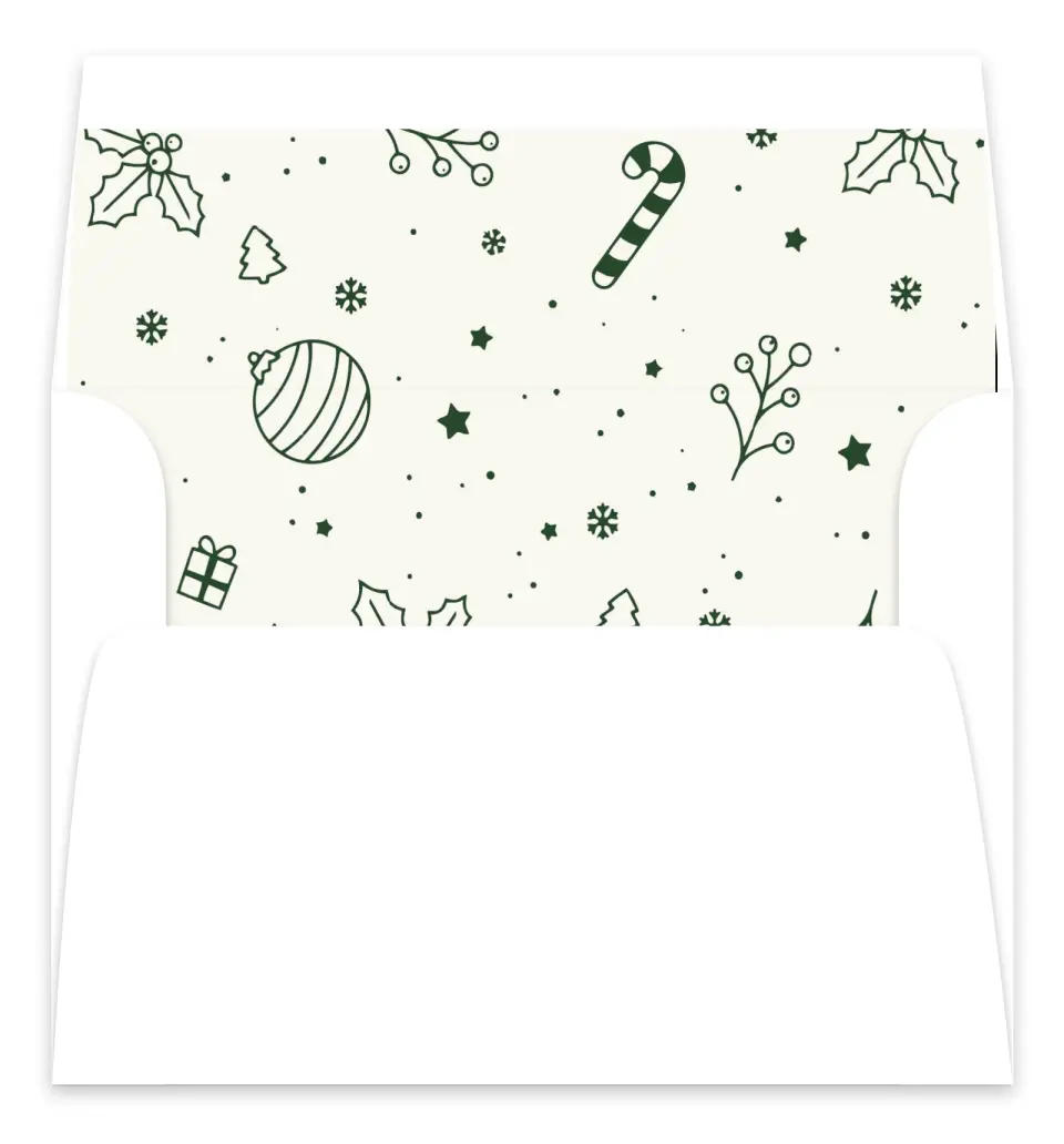 This is a Envelope Liners for 5 x 7 Card Envelope Liners for 5 x 7 Christmas Card called Whimsical Wonder printed in full color