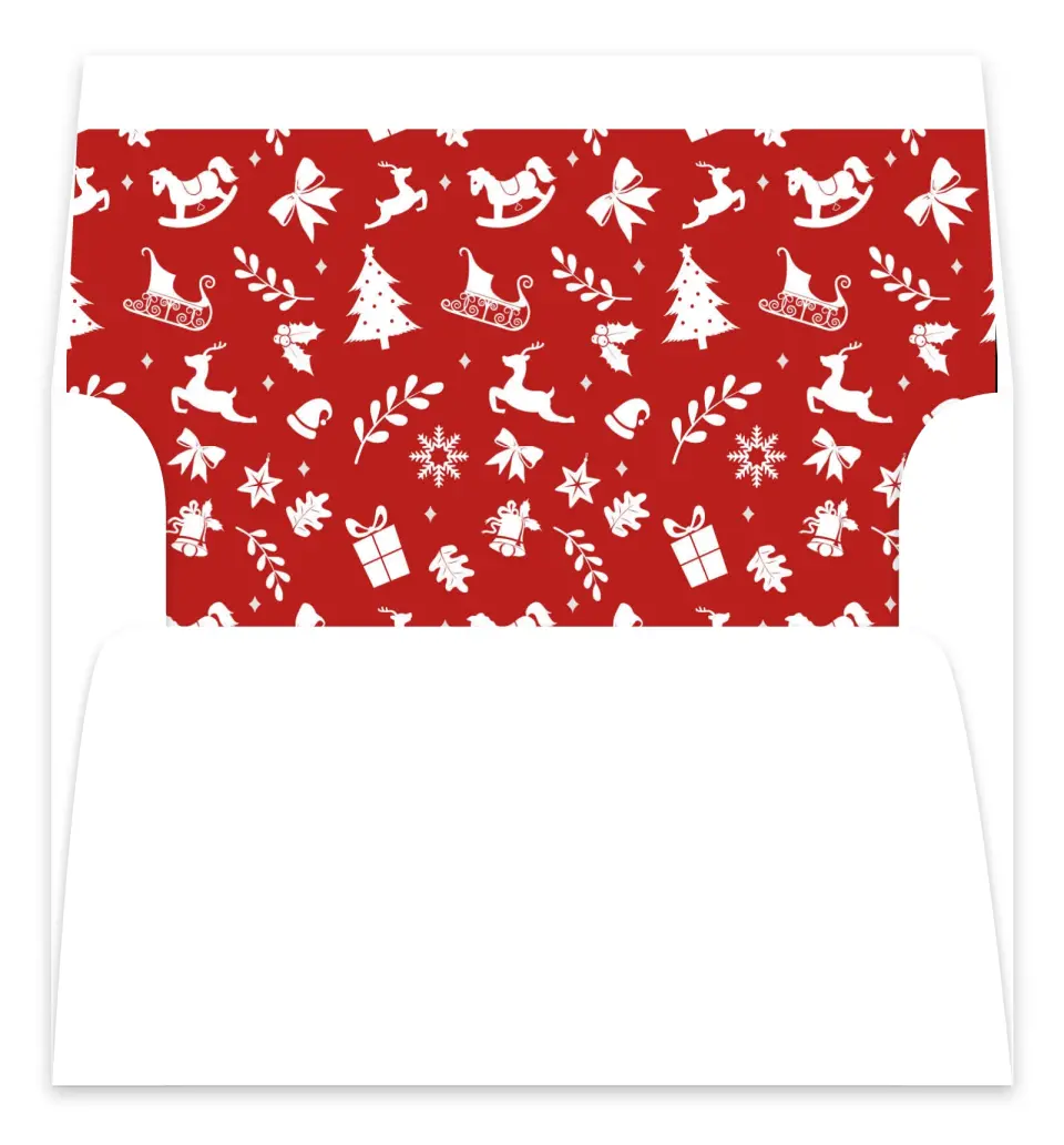 This is a Envelope Liners for 5 x 7 Card Envelope Liners for 5 x 7 Christmas Card called Jolly & Bright printed in full color